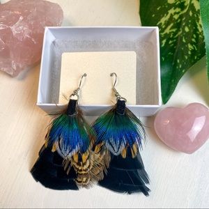 Boho handmade feather earrings